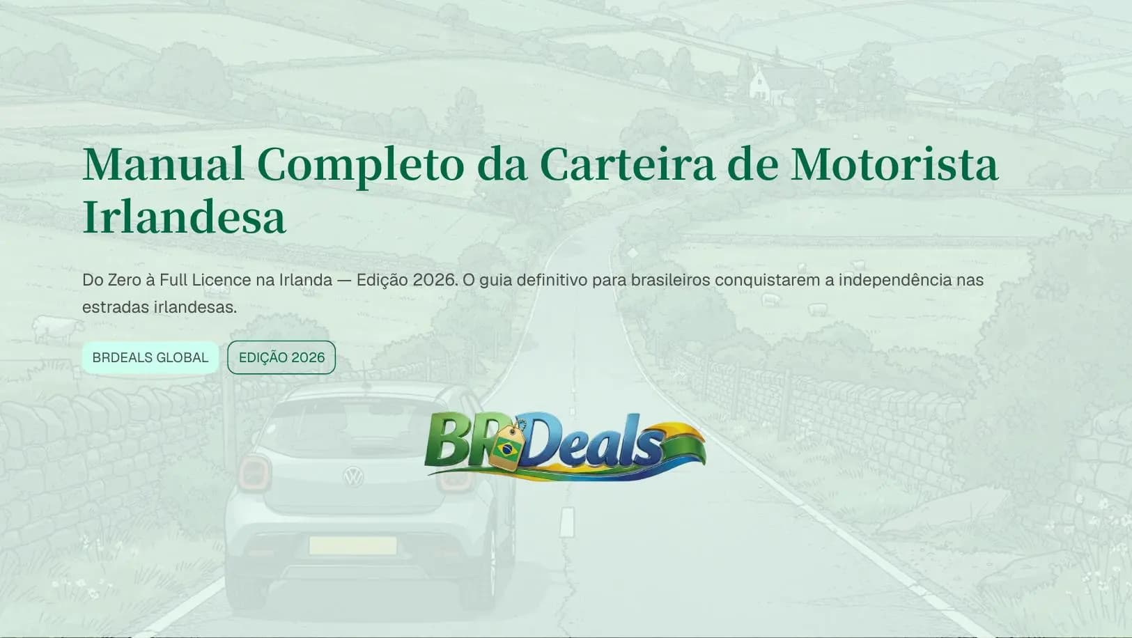 Capa do Manual Completo da Carteira de Motorista Irlandesa, edição 2026